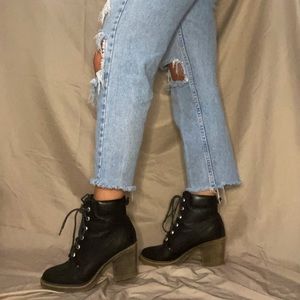 Dirty laundry black heeled booties.